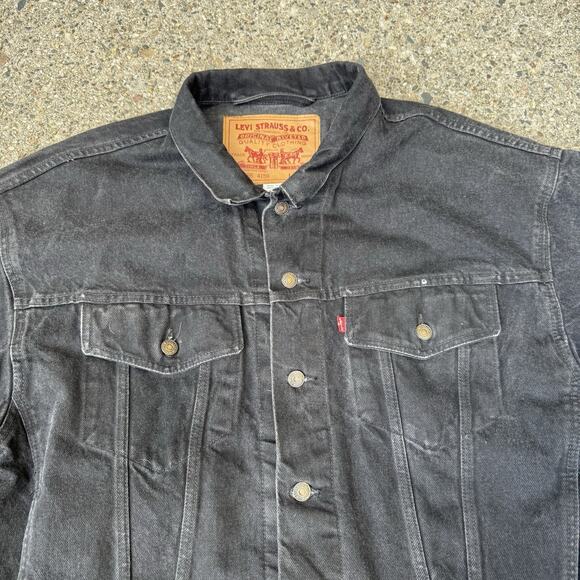 Vintage Levi’s 70598-4159 Black Type 3 Denim Jean Jacket Large RARE Big Patch - Picture 3 of 7